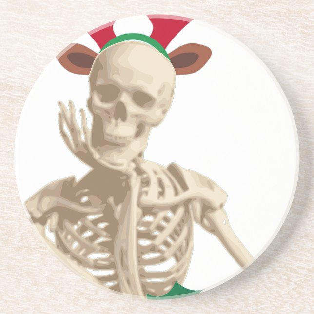 skeleton nightmare christmas coaster (Front)
