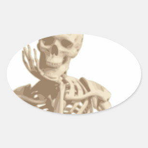 skeleton nightmare christmas oval sticker