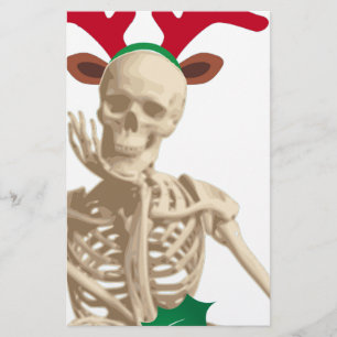 skeleton nightmare christmas stationery