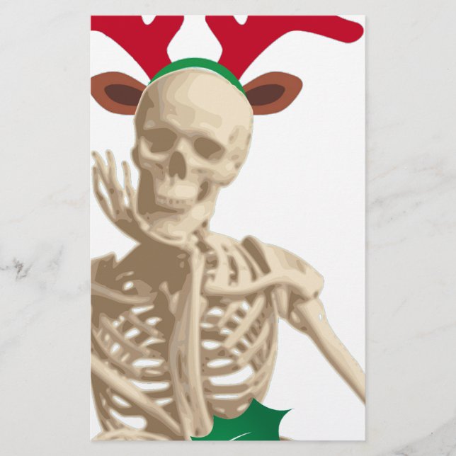 skeleton nightmare christmas stationery (Front)