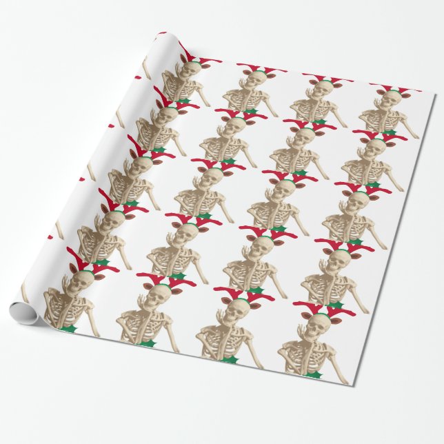 skeleton nightmare christmas wrapping paper (Unrolled)