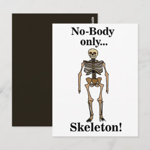 Skeleton No-Body Funny Postcard