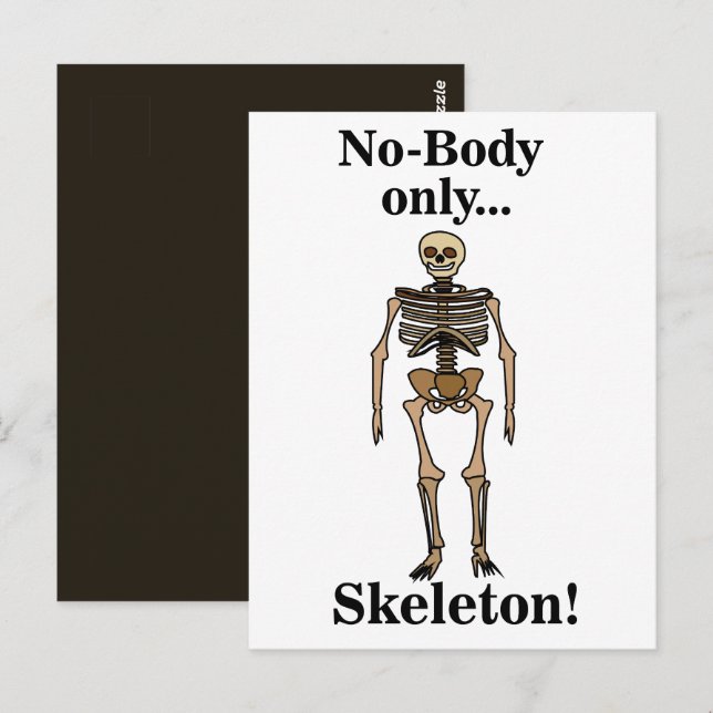 Skeleton No-Body Funny Postcard (Front/Back)