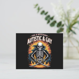 Skeleton Not Cool And Mysterious Autistic Gay Postcard