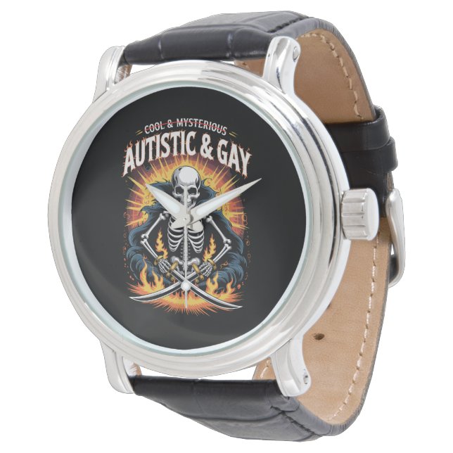 Skeleton Not Cool And Mysterious Autistic Gay  Watch (Angled)