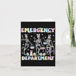 Skeleton Nurse Dancing Easter Day Emergency Card