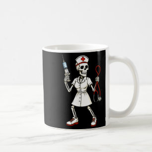 Skeleton Nurse Nursing Health Worker Halloween Coffee Mug