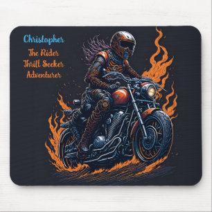 Skeleton On Motorcycle Mouse Mat