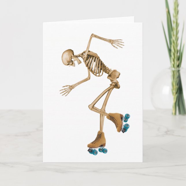 Skeleton on Roller Skates Card (Front)