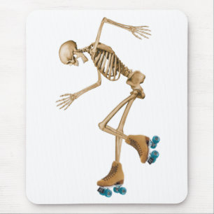 Skeleton on Roller Skates Mouse Mat