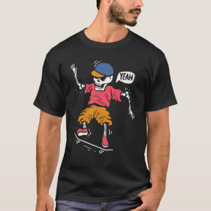 Skeleton on Skateboard Freestyle Skateboarder T-Shirt