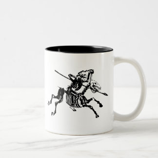 Skeleton on Skeleton Horse Two-Tone Coffee Mug