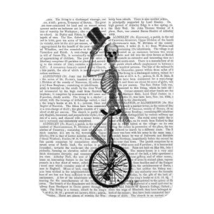 Skeleton on Unicycle Magnet