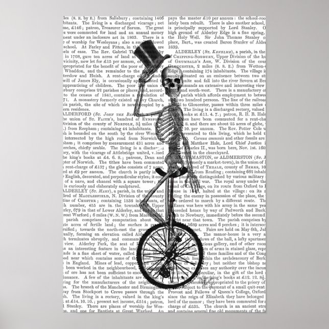 Skeleton on Unicycle Poster (Front)