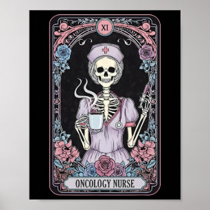 Skeleton Oncology Nurse Tarot Card Oncologist Hall Poster