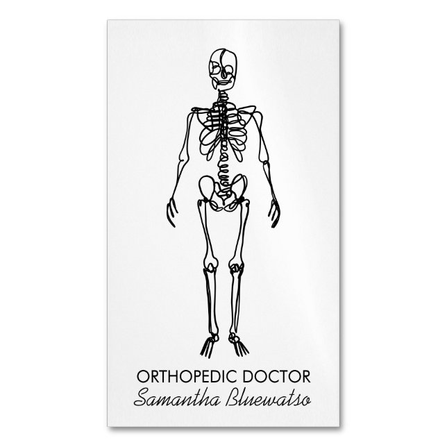 Skeleton orthopaedic doctor sculpting bone simple 	Magnetic business card (Front Vertical)