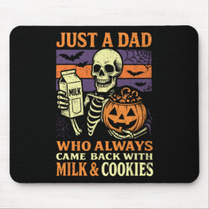 Skeleton Papa Halloween Dad Who Came Ck With Milk  Mouse Mat