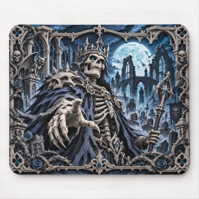 Skeleton, Paper Cut Monster Mouse Mat (Front)