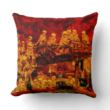 Skeleton Party in Helltown Happy Halloween Vintage