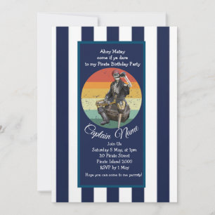 Skeleton Party Pirate Invitation