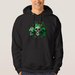 Skeleton Patrick's Day Green Day Skull Irish Shamr Hoodie