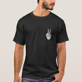 Skeleton Peace Sign Pocket Skeleton Halloween Crea T-Shirt