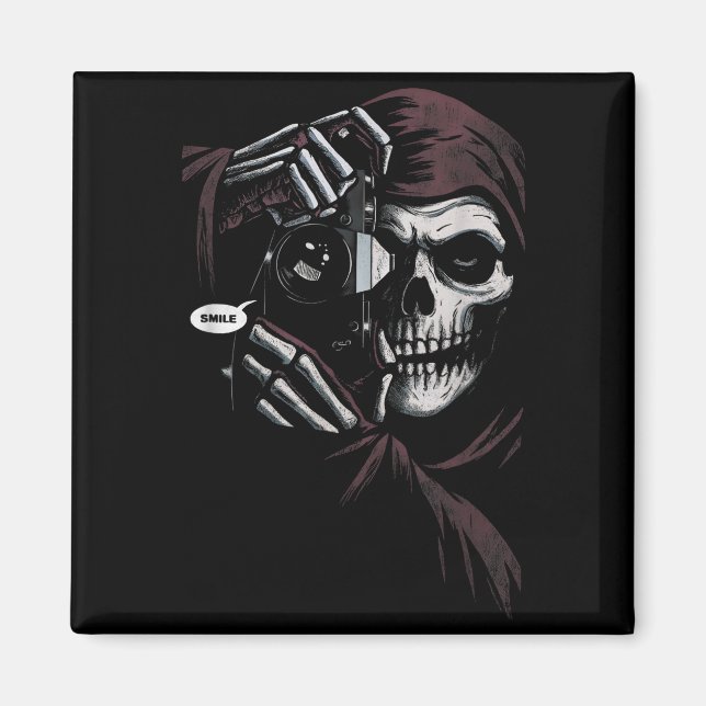 Skeleton Photographer Funny For Men Women  Magnet (Front)