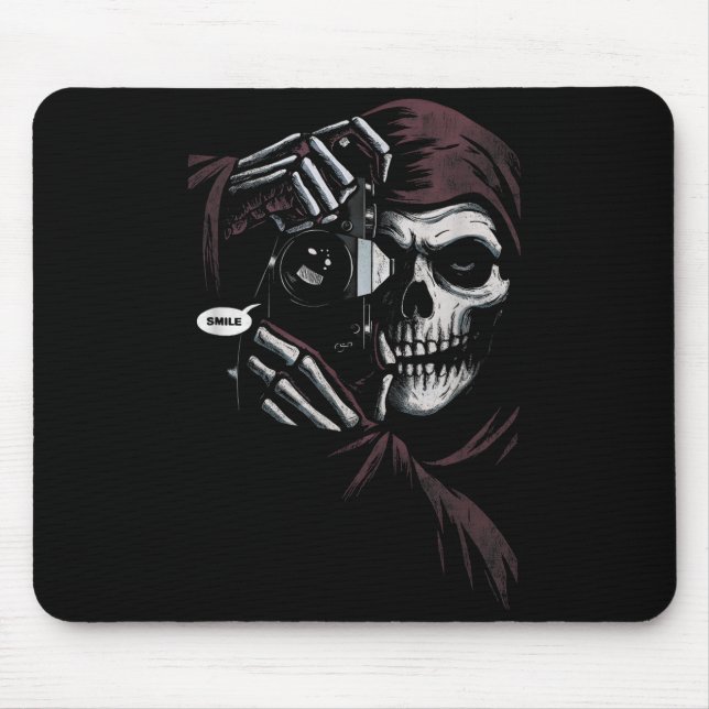 Skeleton Photographer Funny For Men Women  Mouse Mat (Front)