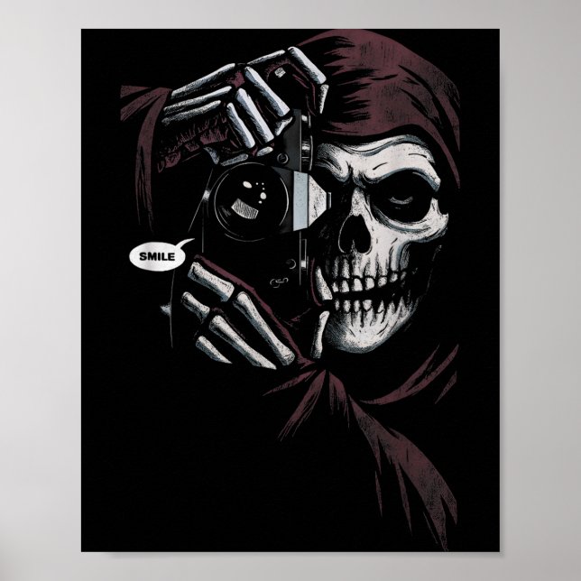 Skeleton Photographer Funny For Men Women  Poster (Front)