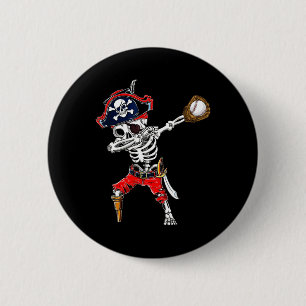 Skeleton Pirate & Baseball Ball Halloween Cost 6 Cm Round Badge