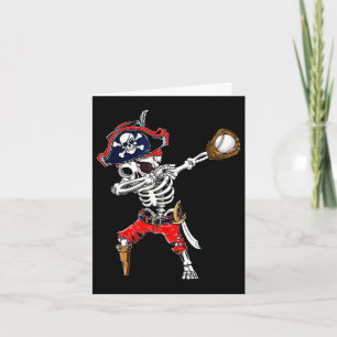 Skeleton Pirate & Baseball Ball Halloween Cost Card