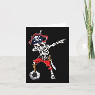 Skeleton Pirate & Soccer Ball Halloween Costum Card