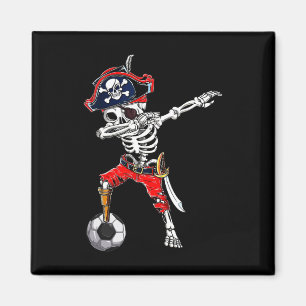 Skeleton Pirate &amp; Soccer Ball Halloween Costum Magnet