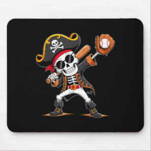 Skeleton Pirate Halloween Costume Baseball Player Mouse Mat