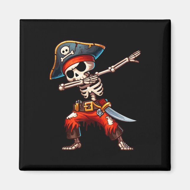 Skeleton Pirate Halloween Kids Pirate  Magnet (Front)