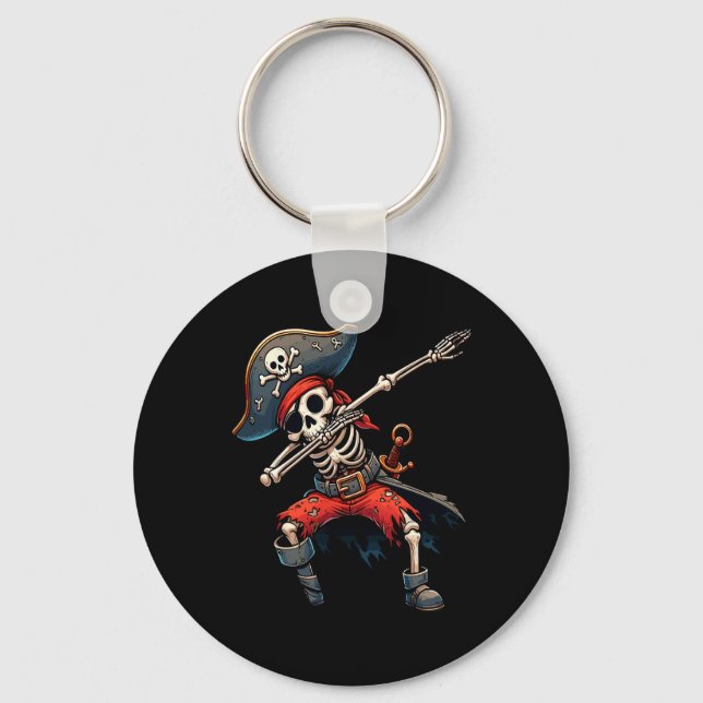 Skeleton Pirate Kids  Key Ring (Front)