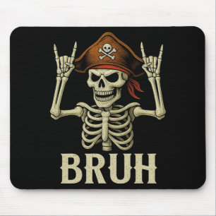 Skeleton Pirate Rock Bro Halloween Rocker Mens Mouse Mat