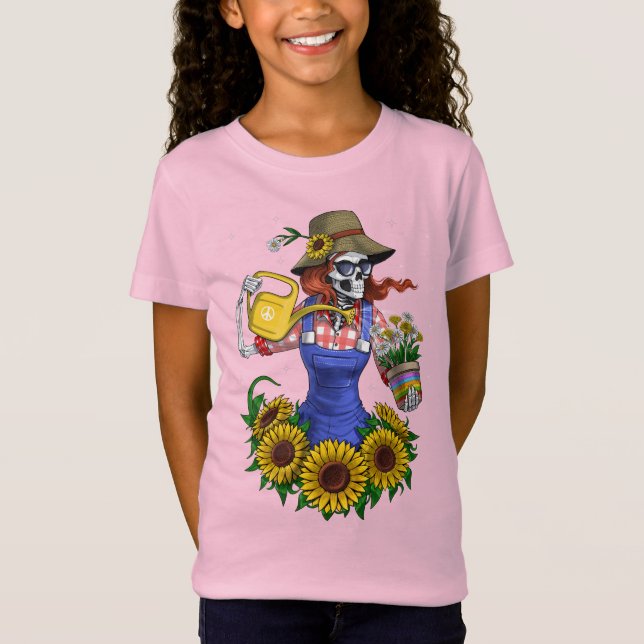 Skeleton Plants Gardener T-Shirt (Front)