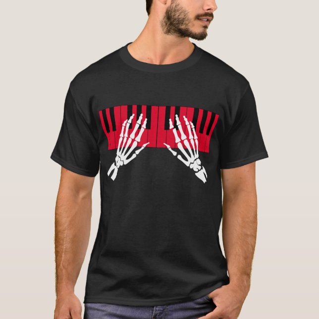 Skeleton play piano T-Shirt (Front)