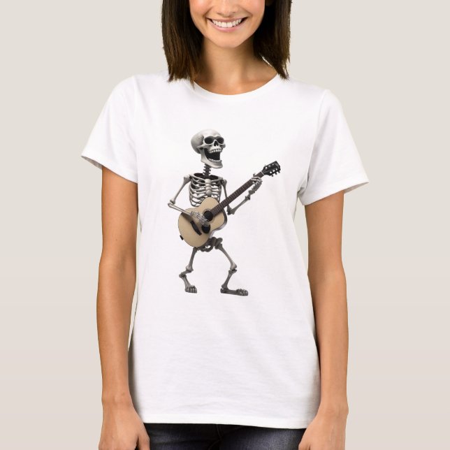 Skeleton playing a guitar and singing T-Shirt (Front)