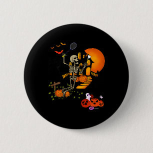 Skeleton Playing Badminton Sport Scary Halloween C 6 Cm Round Badge