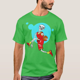 Skeleton Playing Basketball T-Shirt