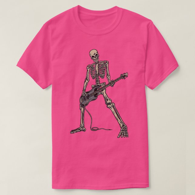 Skeleton Playing Bass for Bassist and Bass Guitar  T-Shirt (Design Front)