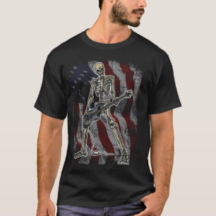 Skeleton Playing Bass for Bassists and Guitar Bass T-Shirt