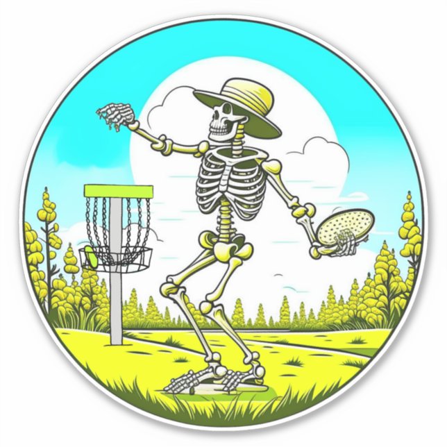 Skeleton Playing Disc Golf  (Front)