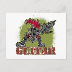 Skeleton Playing Electric Guitar Postcard