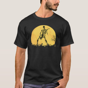 Skeleton Playing Electric Guitar Solo in Moonlit G T-Shirt