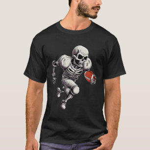 Skeleton Playing Football Halloween Skull Lover 1 T-Shirt