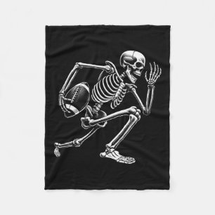 Skeleton Playing Football Halloween Skull Lover Fleece Blanket