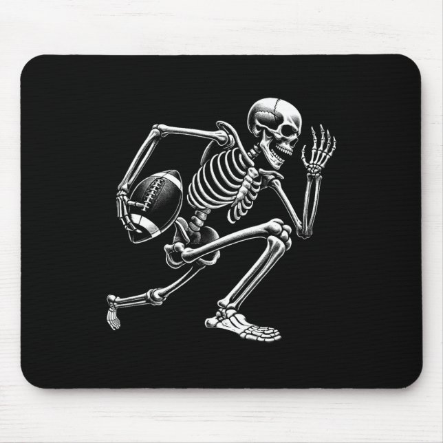 Skeleton Playing Football Halloween Skull Lover  Mouse Mat (Front)